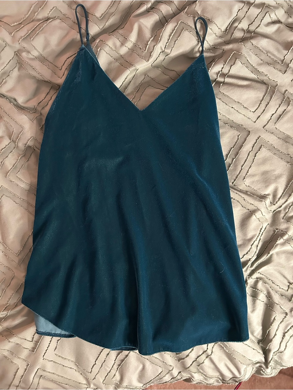 Express Teal Velvet V-Neck Cami
